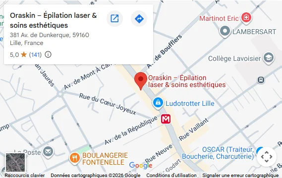 Localisation d'Oraskin sur une carte, 381 avenue de Dunkerque à Lille - secteur Lomme